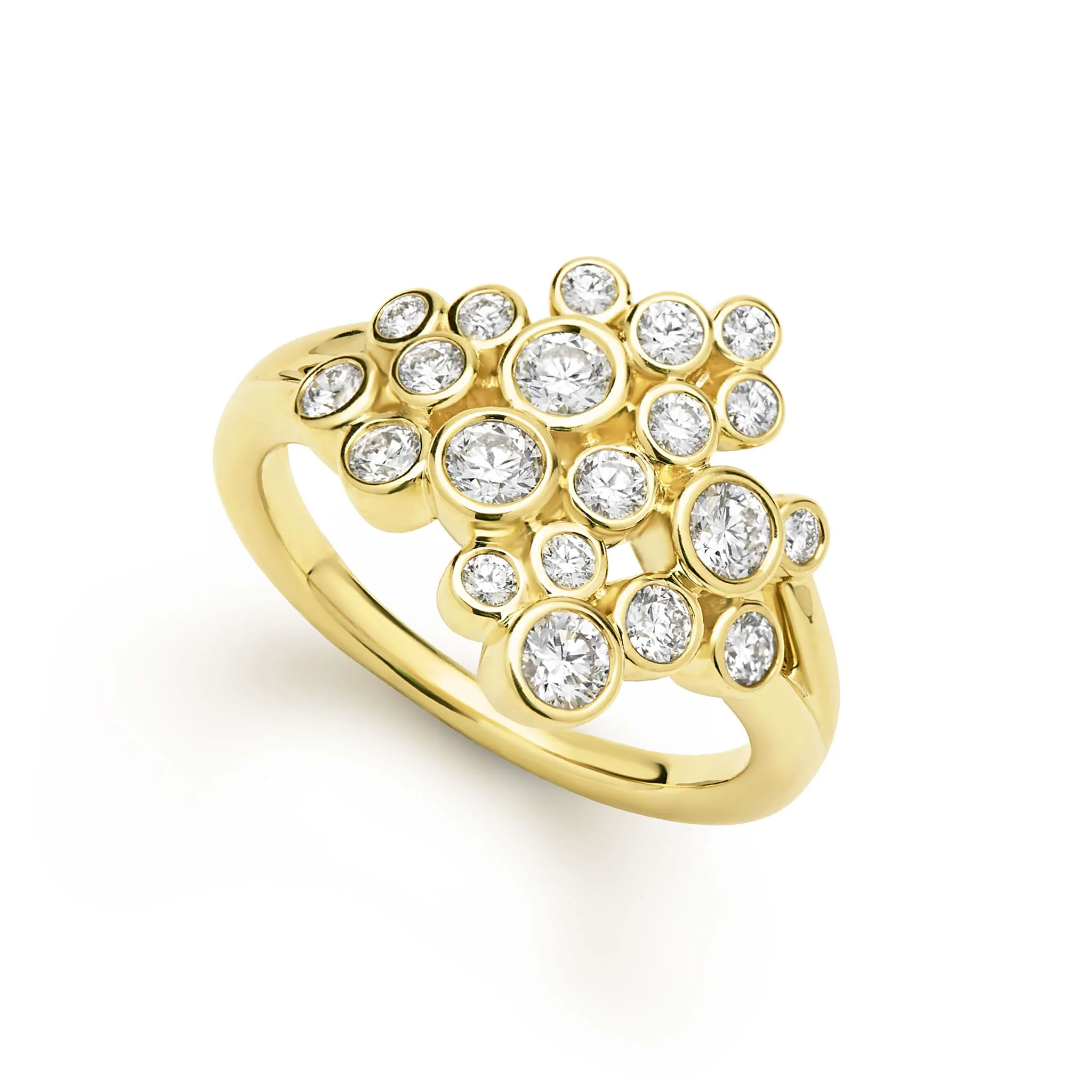 18K Gold Diamond Large Cluster Ring (Studio) - LAGOS