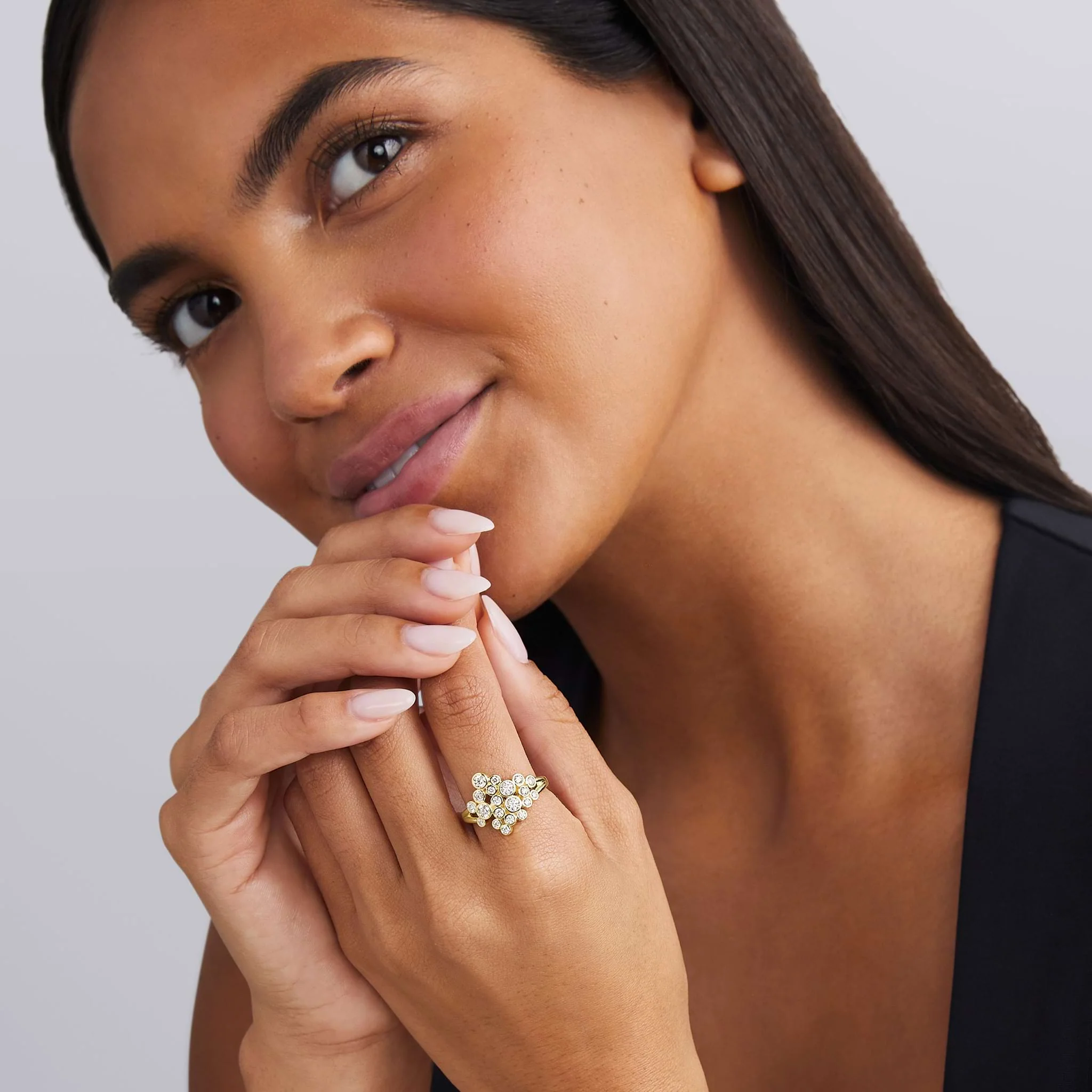 18K Gold Diamond Large Cluster Ring (Studio) - LAGOS